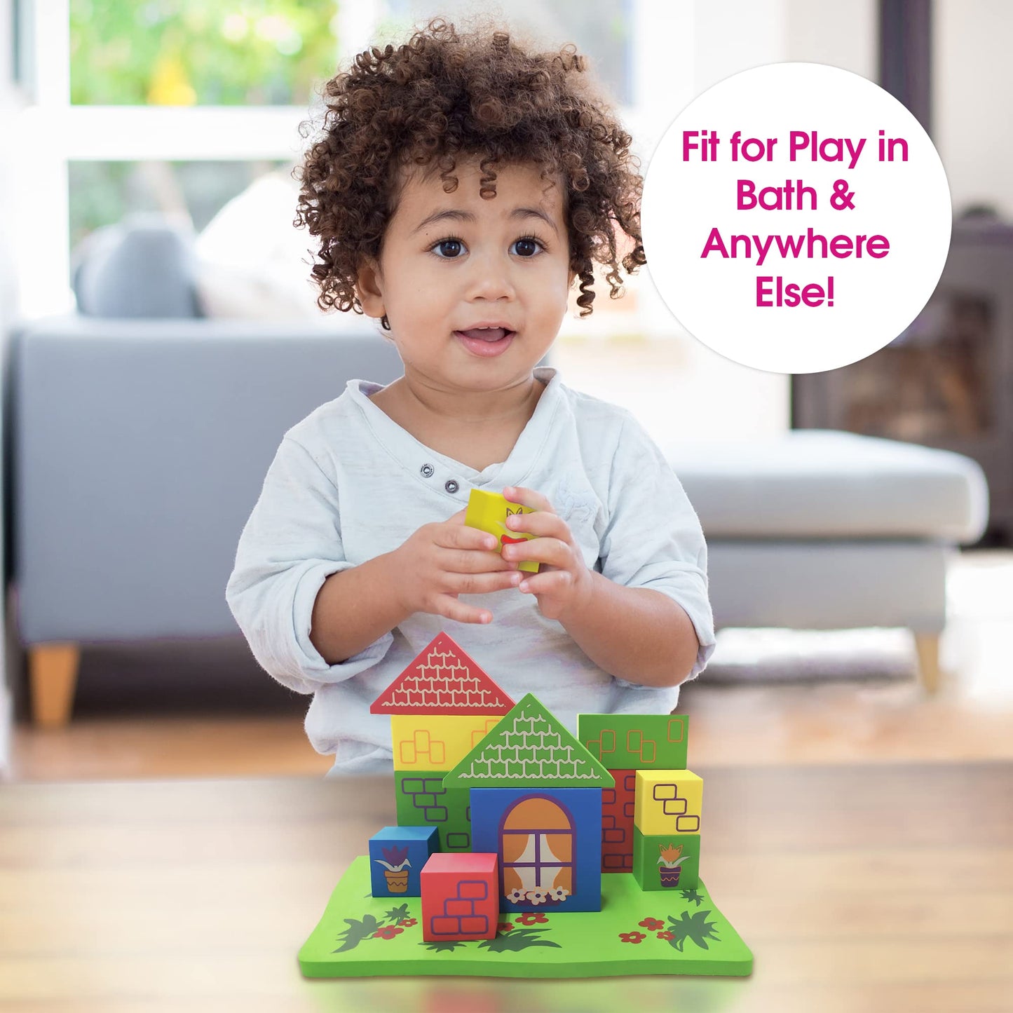 Edushape Floating Blocks - Bath Construction Foam Blocks - Baby Bath Foam Toys Set - Early Child Development Educational Learnin