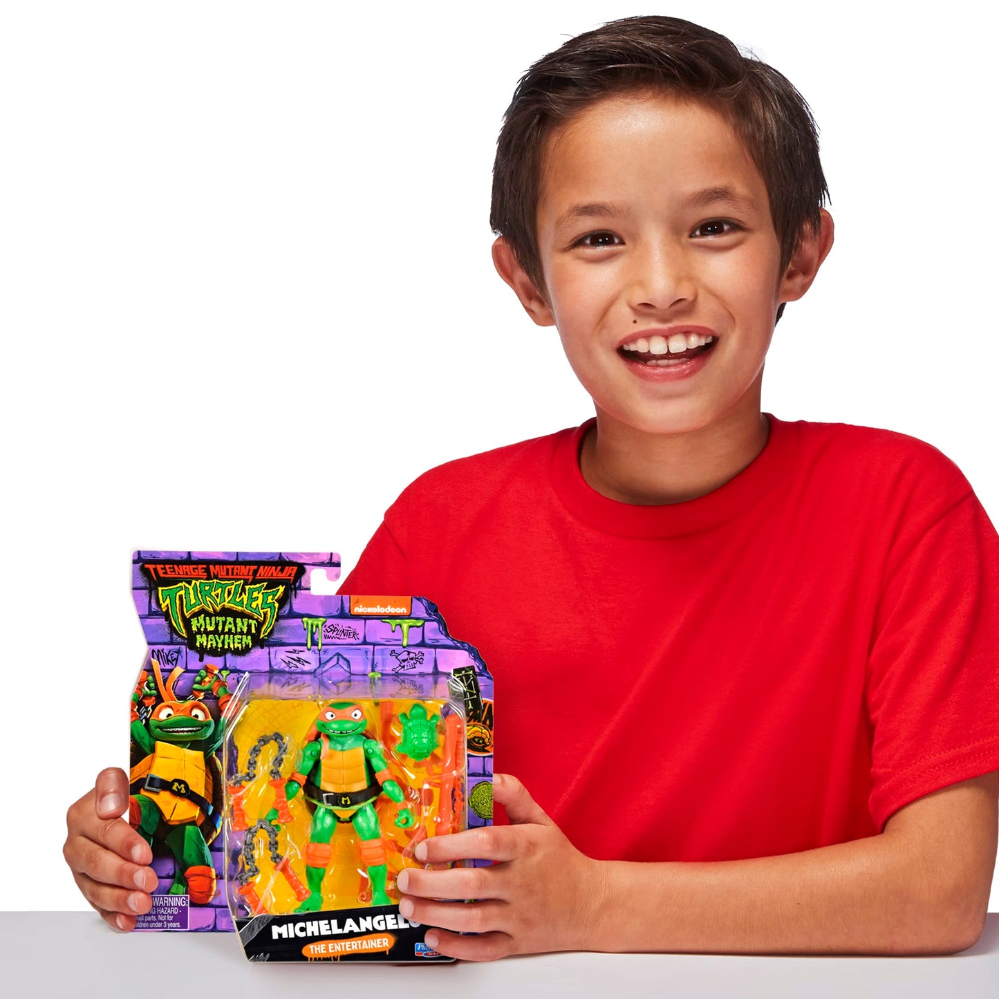 Teenage Mutant Ninja Turtles Michelangelo Action Figure, 4.25" Multi-Color, Plastic, Model 83283 by Playmates Toys