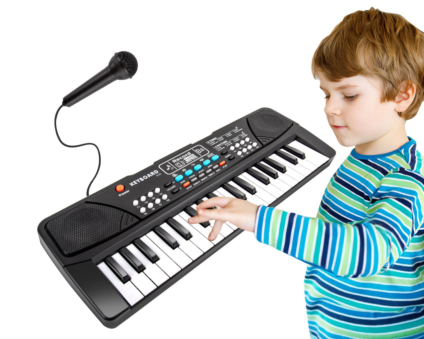 M Sanmersen Kids Piano Keyboard, Piano For Kids With Microphone Portable Electronic Keyboards For Beginners 37 Keys Musical Toy For 3/4/5/6/7 Year Old Girls Boys