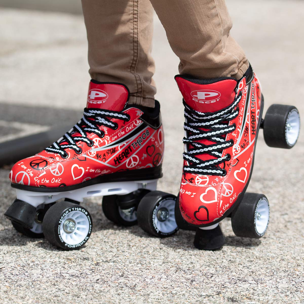 Roller Derby Heart Throb Adult Rink Skates (Red, 4)
