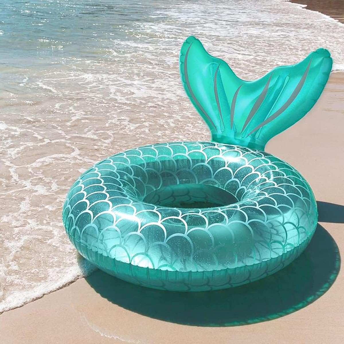 Audaisyly Swimming Ring for Adults, Inflatable Pool Floats Swim Tube Raft Toy with Fruits Mermaid Decorations Summer Water Fun L