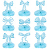 Containlol 9 Pcs Blue Bow Birthday Party Decorations Bow Honeycomb Centerpieces Graduation Party Table Decorations Coquette Pape