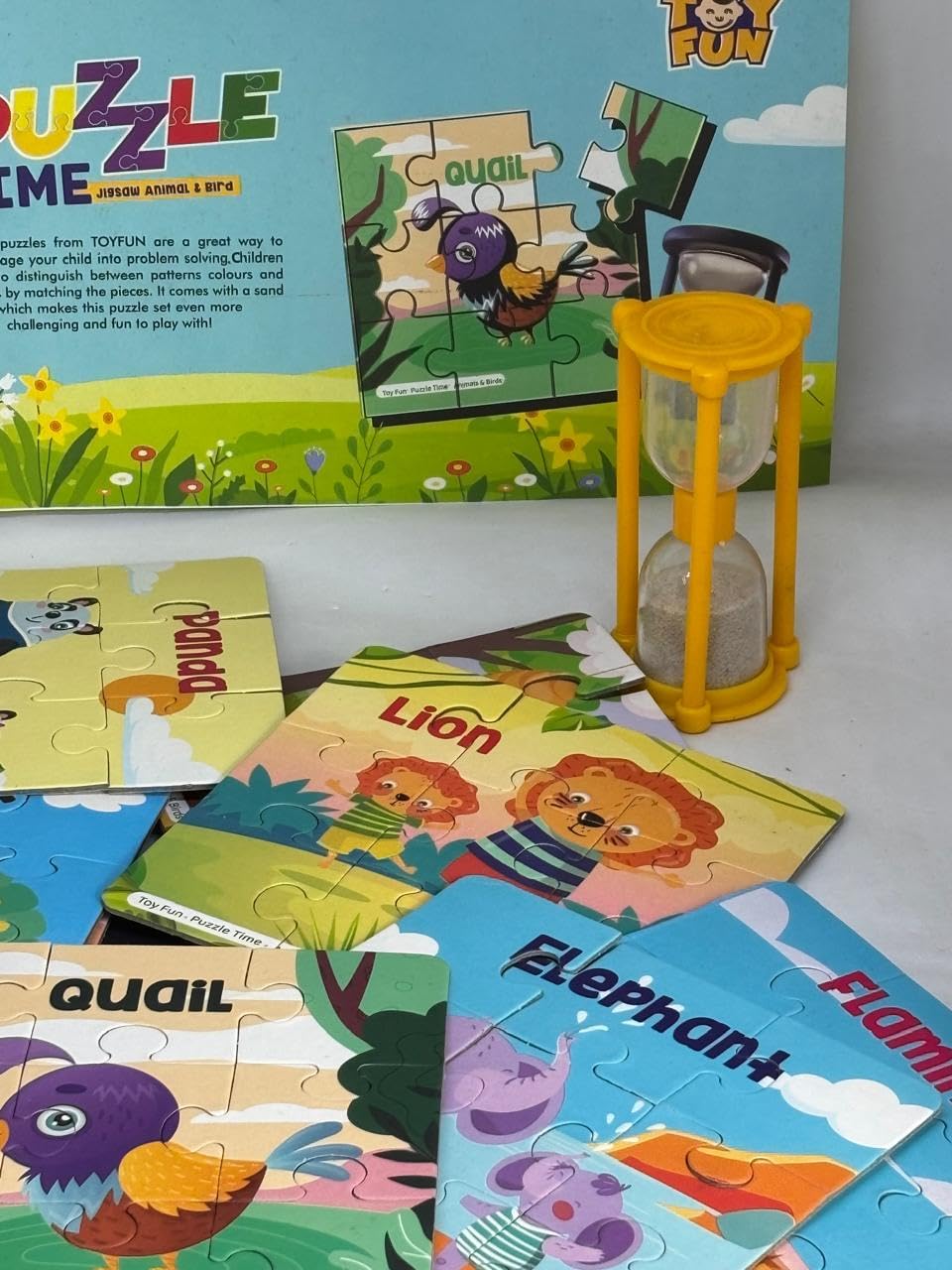 Bricks & Blocks Puzzle Time Set For Kids | Colorful Animal And Bird Puzzles | Montessori Early Learning & Brain Development Toy.