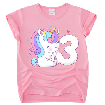 Tutu And Sian Unicorn Birthday Outfit For Girls - Unicorn Shirt, Tutu Skirt Dress, Birthday Girl Crown, Hair Bow & Satin Sash (Unicorn 3Y, 3 Years)