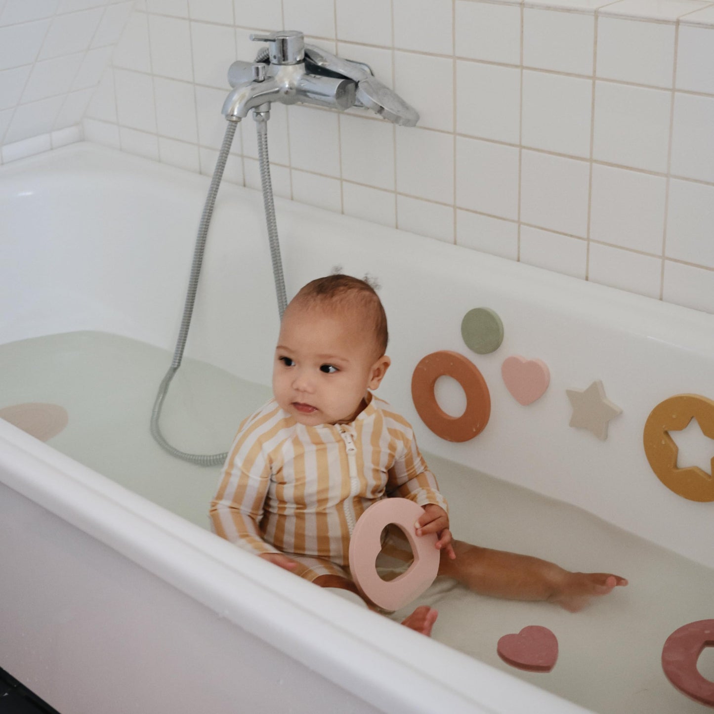 Mushie Foam Bath Puzzle | 10 Pieces For Ages 3 Years+ | Floating Foam For Kids And Toddlers