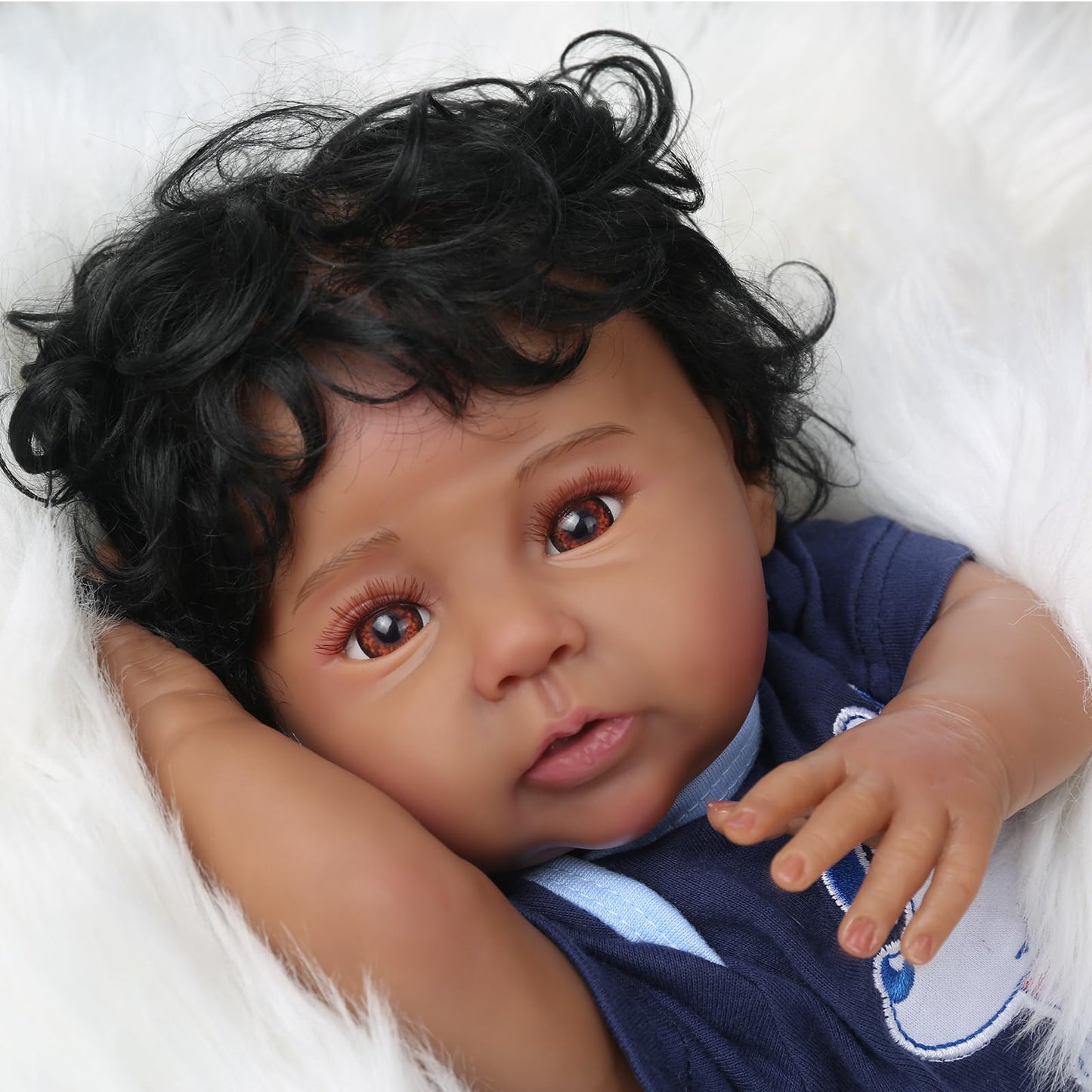 CHAREX 20 Reborn Baby Doll - African American Lifelike Newborn Boy, Weighted Soft Body with Accessories, Perfect Gift for Ages 3+