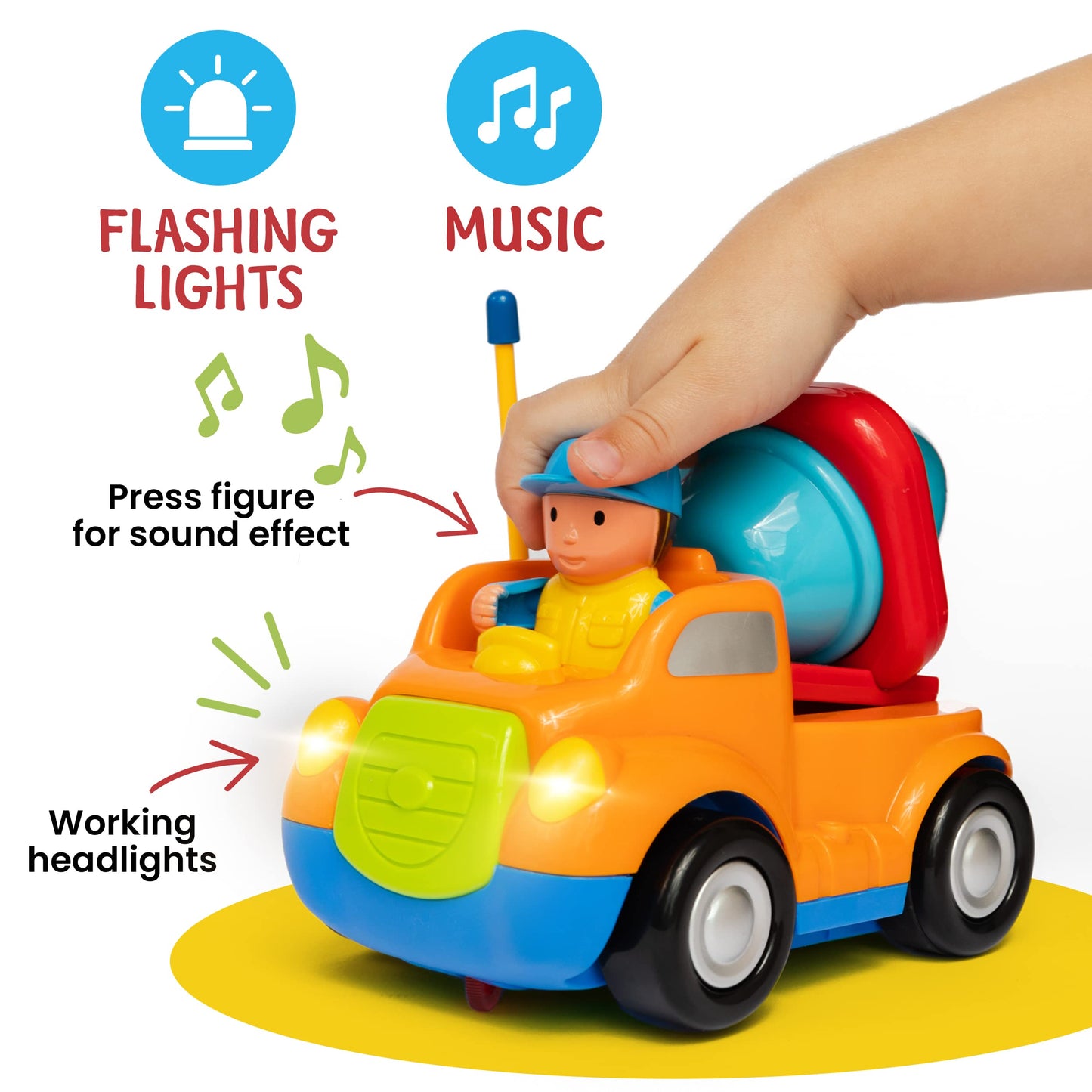 PREXTEX 2pk Remote Control Cars for 3-5 Year Old Boys - Truck & Tractor Toddler Toys