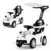 Costzon Push Car For Toddlers, 3 In 1 Stroller Sliding Walking Car With Handle, Canopy, Seat Belt, Horn, Music & Lights, Under-S
