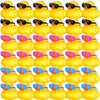 36 Pcs Mini Rubber Ducks With 36 Sunglasses Rubber Ducks In Bulk Bathtub Duckies Toys For Kids Gift Baby Shower Birthday Party Favors Cruise (Yellow, Multicolor Sunglasses)