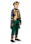 MARVEL Loki Youth Costume - Padded Jumpsuit with Detachable Cape and Plastic Headpiece Large
