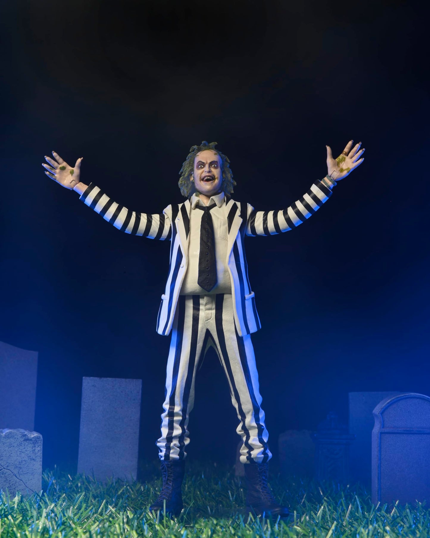 NECA Beetlejuice Collectible Action Figure |Officially Licensed Movie Classic, (1988) Black & White Suit, 7 Scale