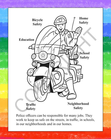ZOCO - Police Coloring Books for Kids (50 Bulk Pack, With Crayons) - Games, Puzzles, Activities - Officer Handouts for Kids