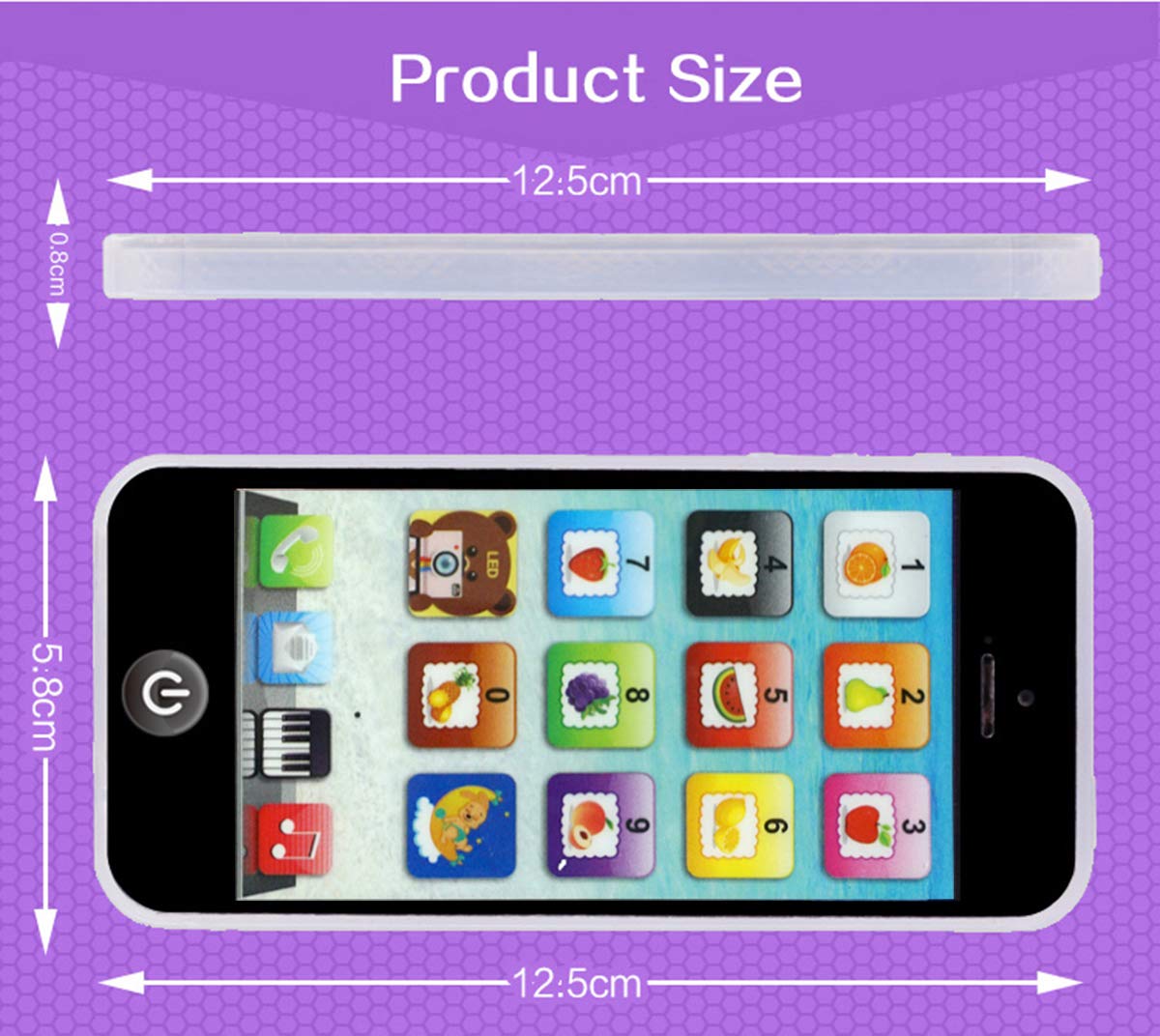 Cooplay Yphone 1:1 Music Phone Toy Y-Phone Animal Touch Screen Phone Learning Fruits English Educational Mobile Study Best Gift