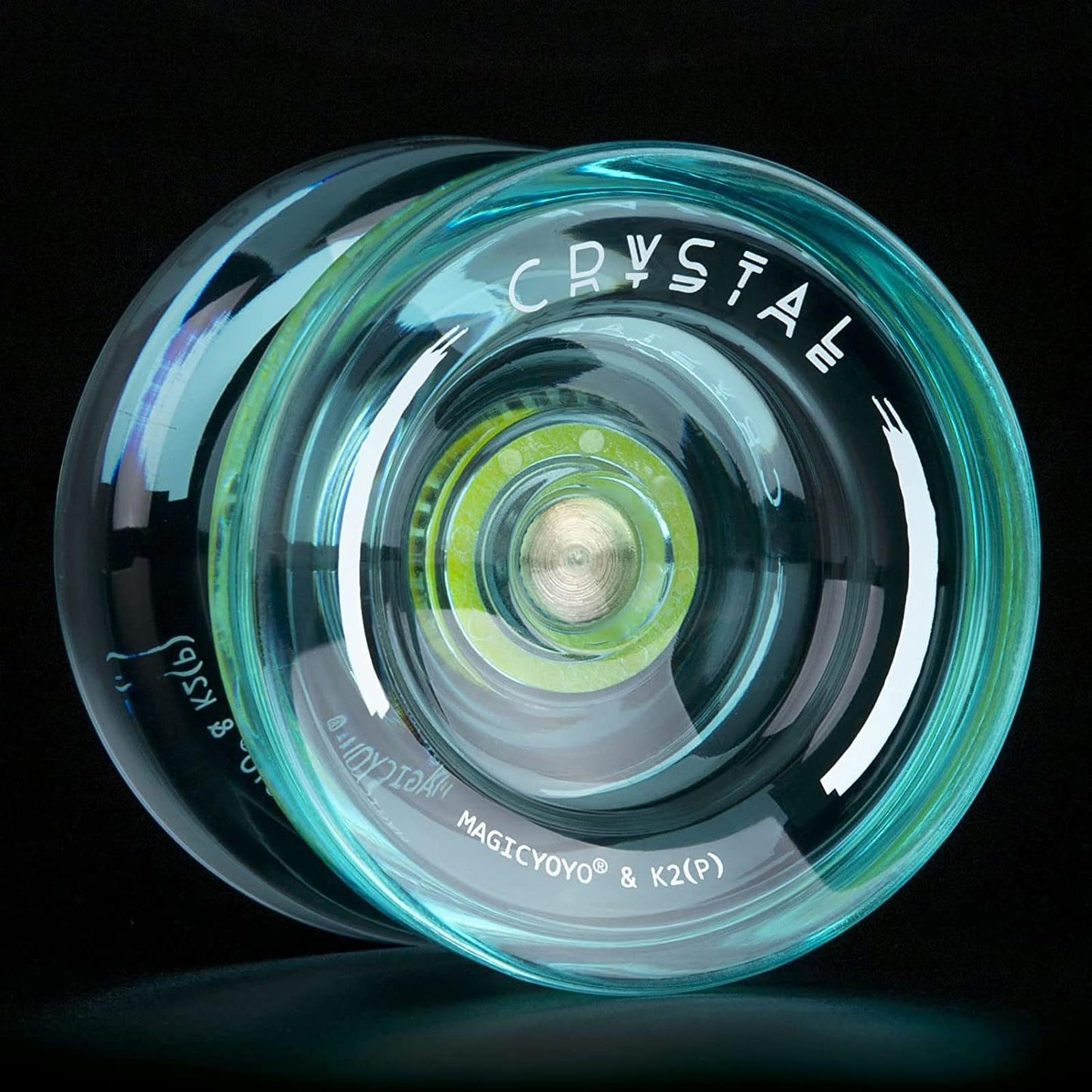 Magicyoyo K2 Responsive Yoyo - Great For Kids And Beginners With Smooth Spins And Fingerspin Design - With Storage Glove, Bag, And 12 Strings - Crystal Green
