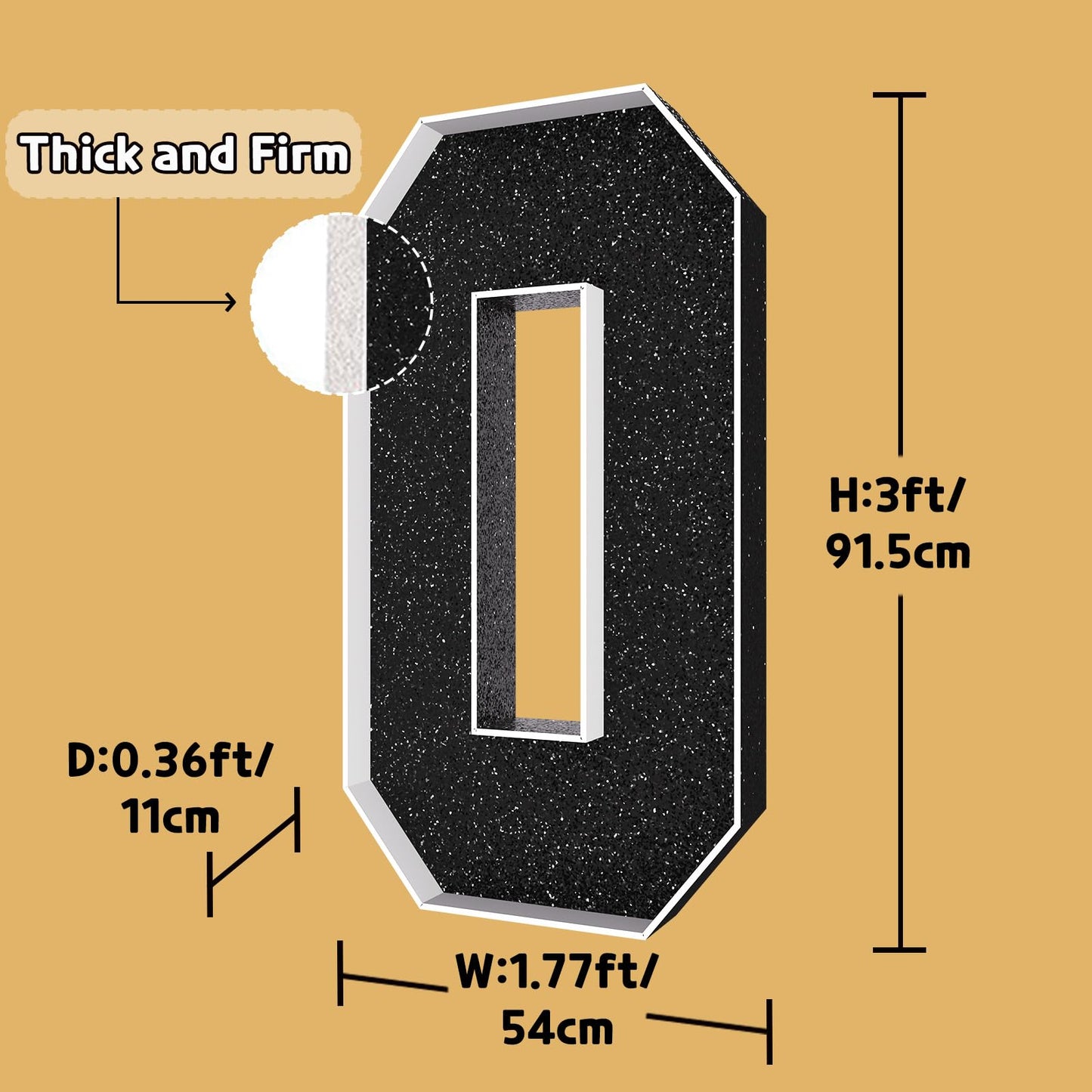 Imprsv 3Ft Black 10Th-Birthday Decorations Numbers: 10Th Birthday Party Anniversary Decorations Large Light Up Numbers 10 For Gi