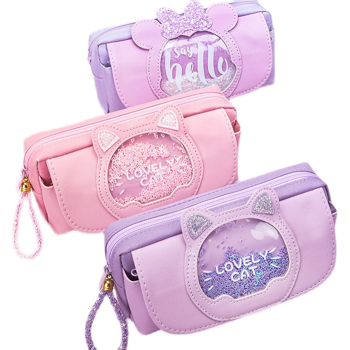 Wolpin Ethylene Vinyl Acetate (Eva) 1Pc Pencil Case Large Capacity Stationery Bag, Side Pockets Pouch With Zipper Closure Portab