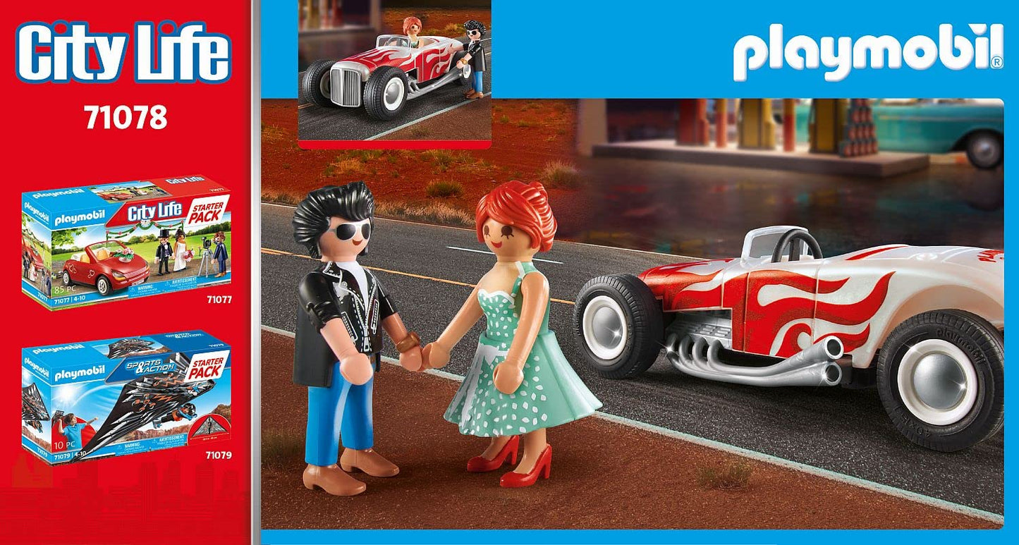 Playmobil Hot Rod Starter Pack - Red, One Size, Plastic, Model 71078