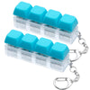 2 Pcs Keyboard Fidget Toy Keyboard Fidget Keychain 4-in-1 Keyboard Decompression Button Finger Clicker Toys Button Stress Relief Fidget Gifts for mature-themed to Relief Stress (Blue)