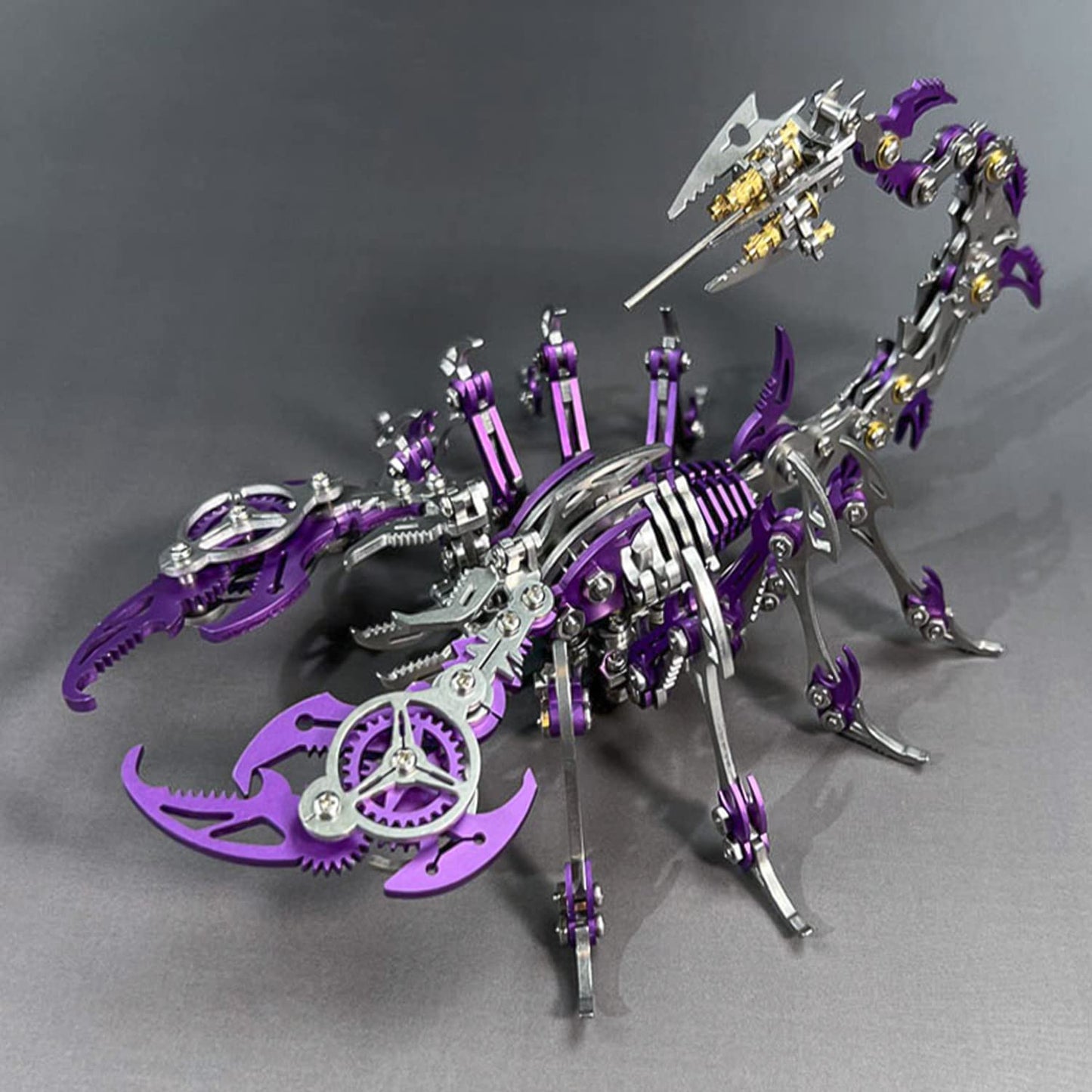 Filaslft 3D Metal Model Kits, Mechanical Scorpion King Purple 3D Metal Puzzle,Steel Warcraft Collection Diy Animal Brain Teasers