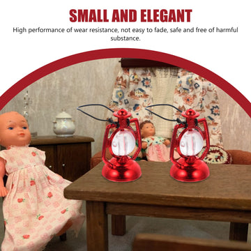 Toddmomy Mini Dollhouse Lantern 6Pcs Mini Kerosene Lamp Miniature Lantern Micro Landscape Ornament For Dollhouse Accessories