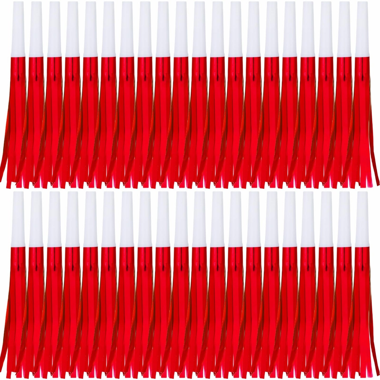 Lcpqmzgh 30 Pcs Gold Noise Makers, Metallic Fringed Noise Makers For New Year Party Favor Supplies, Red