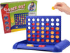 SHUYUE 4 in A Row Board Games Foldable Line up 4 Toys Childrens Educational for Kids Blue