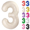 Cream Number 3 Balloon 40 Inch, 3 Balloon Number, 3Rd Birthday Decorations, Cream Party Supplies For Boys Girls