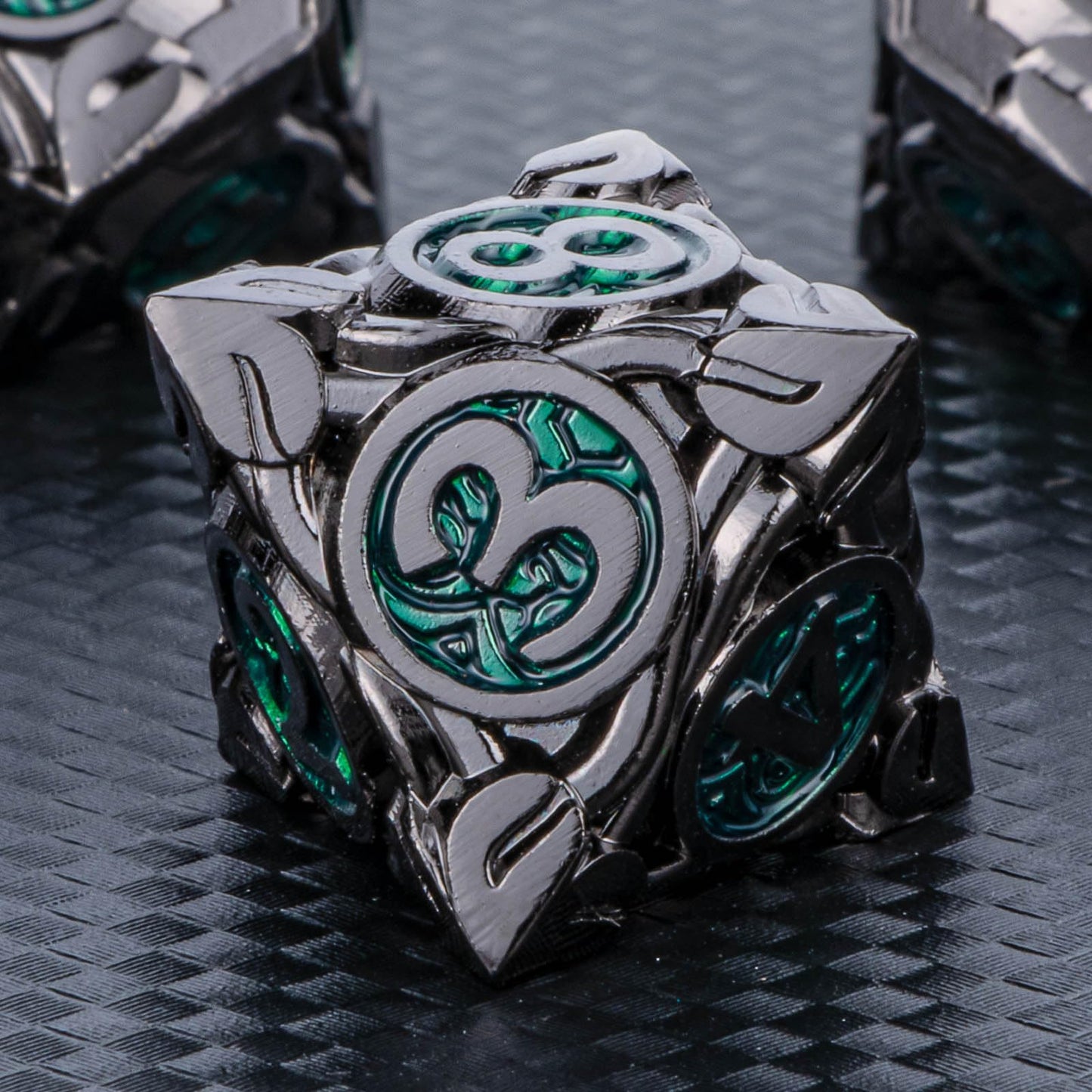 Kerwellsi 7Pcs Metal Dnd Dice Set D&D With Gift Box, Nature Vines Leaf Polyhedral Dungeons And Dragons D And D Dice, Handmade Bl