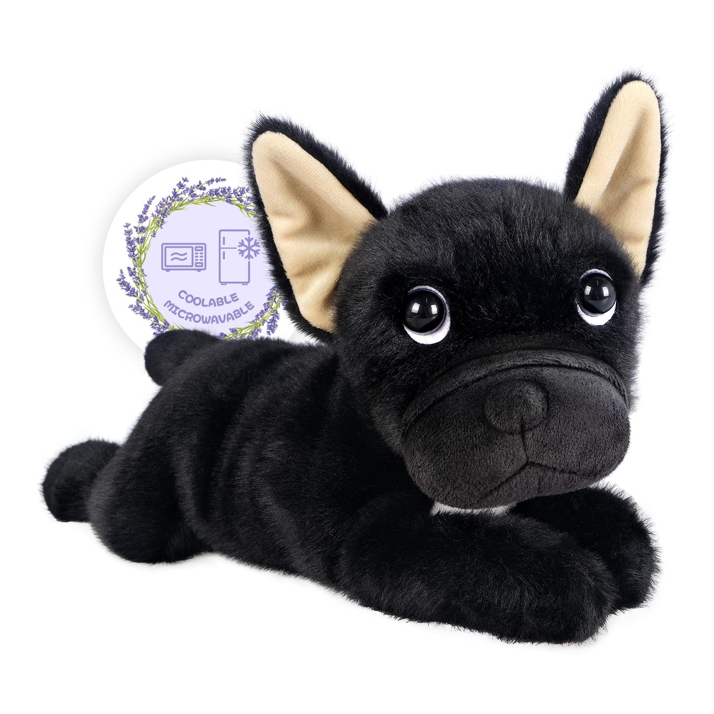 Suzzipals Heatable & Coolable French Bulldog Stuffed Animal, Microwave Heating Pad Stuffed Animals For Cramps & Pain, Cute Laven