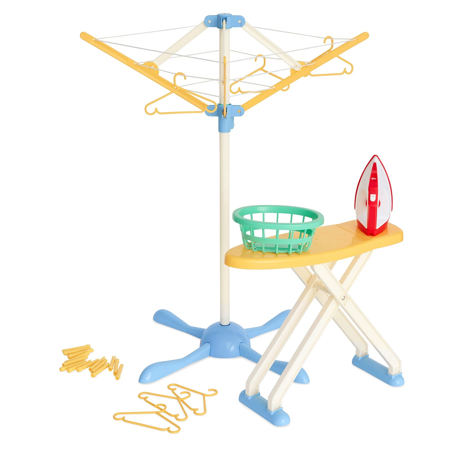 Casdon Wash Day Set Toy Ironing Board And Washing Line For Children Aged 3+ Equipped With Pretend Steam Iron And Laundry Baske