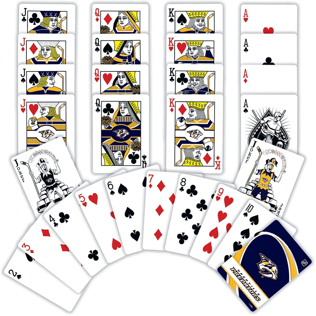Masterpieces Family Games - Nhl Nashville Predators Playing Cards - Officially Licensed Playing Card Deck For Adults, Kids, And Family