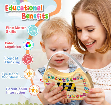 Flycoost Montessori Toddler Busy Board Sensory Toys For Toddlers Wooden Autism Sensory Toy, Toddler Switch Board With 17 Led Lig