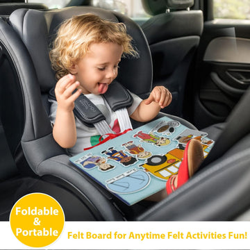 CHEFAN Foldable Felt Board for Toddlers 22 x 13 FreeStanding Flannel Board for Kids as Learning Board for Preschool Classroom an