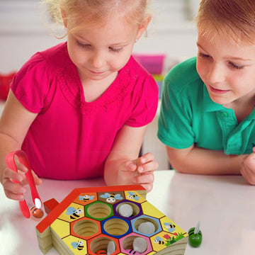 Yunchy Montessori Toys For 2 Year Old, Toddler Fine Motor Skill Toy, Bee To Hive Matching Game, Color Sorting Matching Toy, Pres