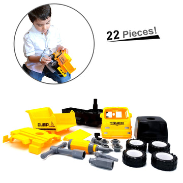 MUKIKIM Construct A Truck - Dump. Take it Apart & Put it Back Together + Friction Powered(2-Toys-in-1!) Awesome Award Winning To