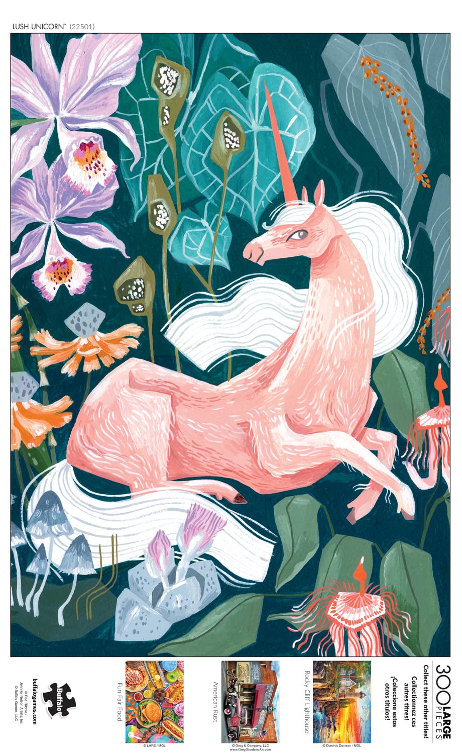 Buffalo Games - Rae Ritchie - Lush Unicorn - 300 Piece Jigsaw Puzzle For Adults -Challenging Puzzle Perfect For Game Nights - Finished Size Is 21.25 X 15.00
