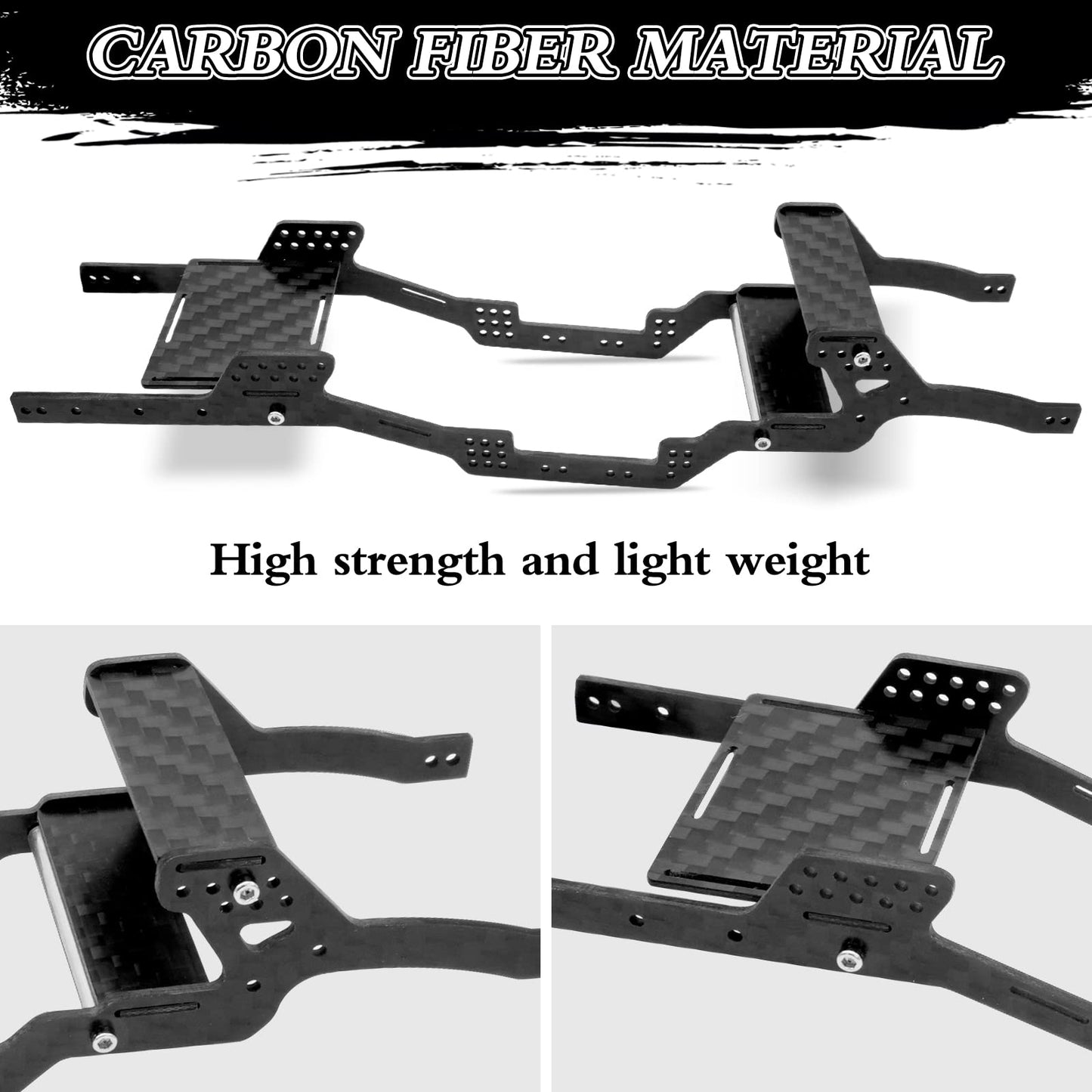 OGRC Carbon Fiber Angled Skid Chassis Kit Angled Skid LCG Chassis Kit for Axial SCX24 Deadbolt JLU C10 Bronco Upgrade Part