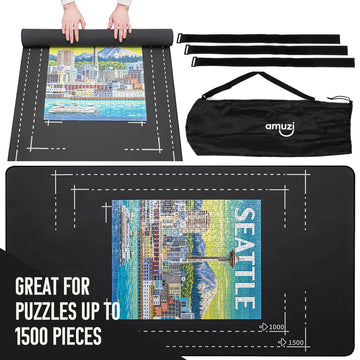 Puzzle Mat For Jigsaw Puzzle Fits 2000 1500 1000 500 Piece Puzzles Roll-Up Puzzle Mat For Adults Kids Storage & Transport By Amu