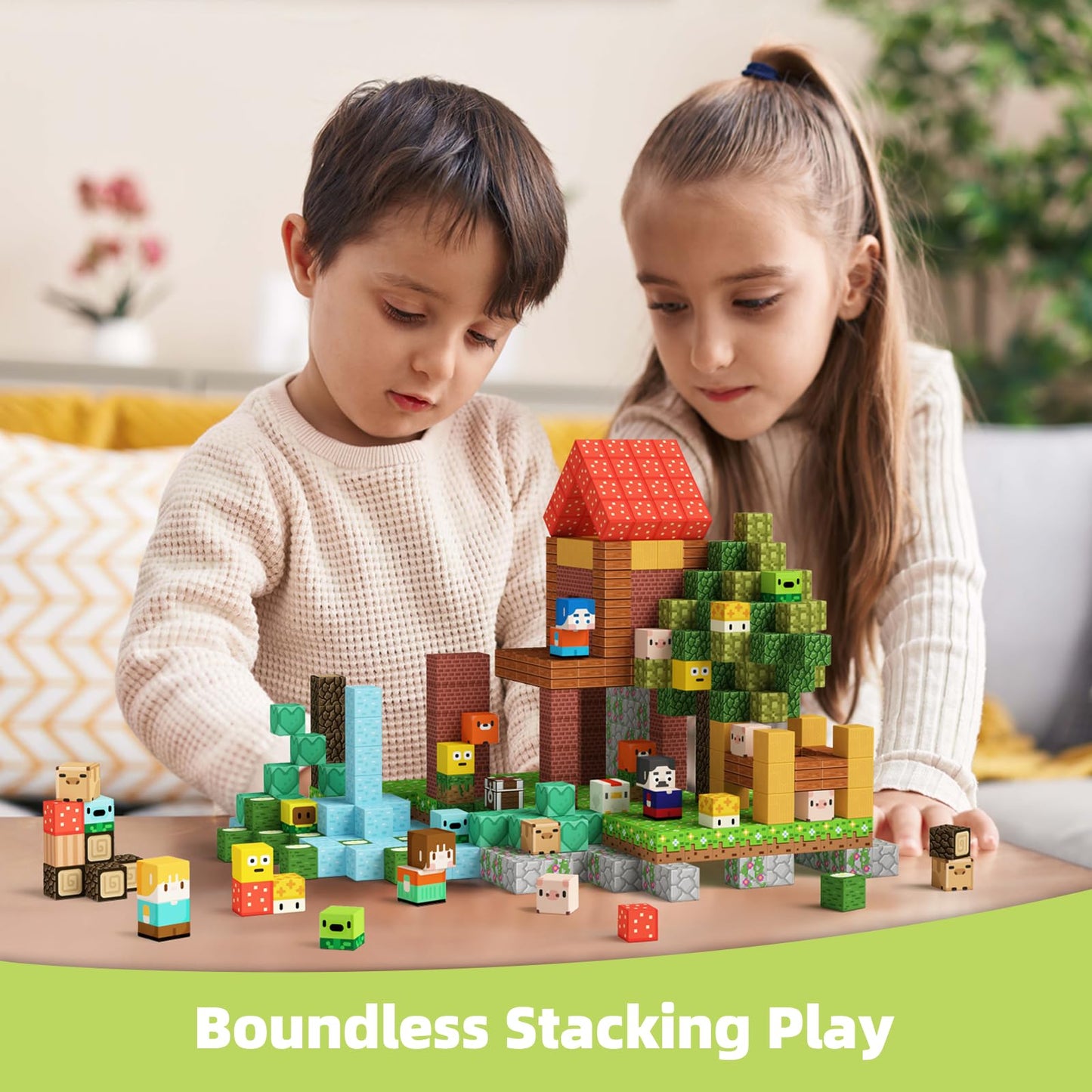 Gobidex 100Pcs Magnetic Blocks Kid Building Toys For 3+ Years Old Boys Girls, Upgraded Build Magwonder World With Stem Magnets T