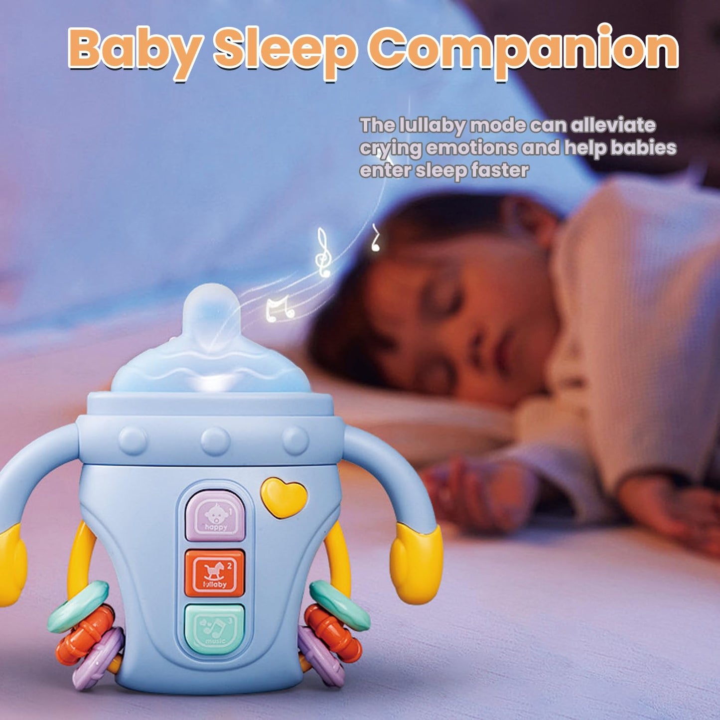 Baby Musical Toys,Sensory Learning Toy With Music And Lights,Pacifier Teething Musical Toys,Rattle Toy For Toddlers,Boys And Gir