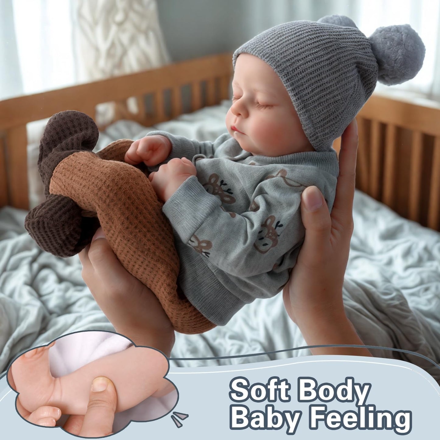 Babeside Realistic Reborn Baby Dolls Boy Noah, 20 Inches Soft Full Vinyl Body Realistic Baby Dolls, Real Life Baby Doll With Toy Accessories Gift Set For Kids Age 3+