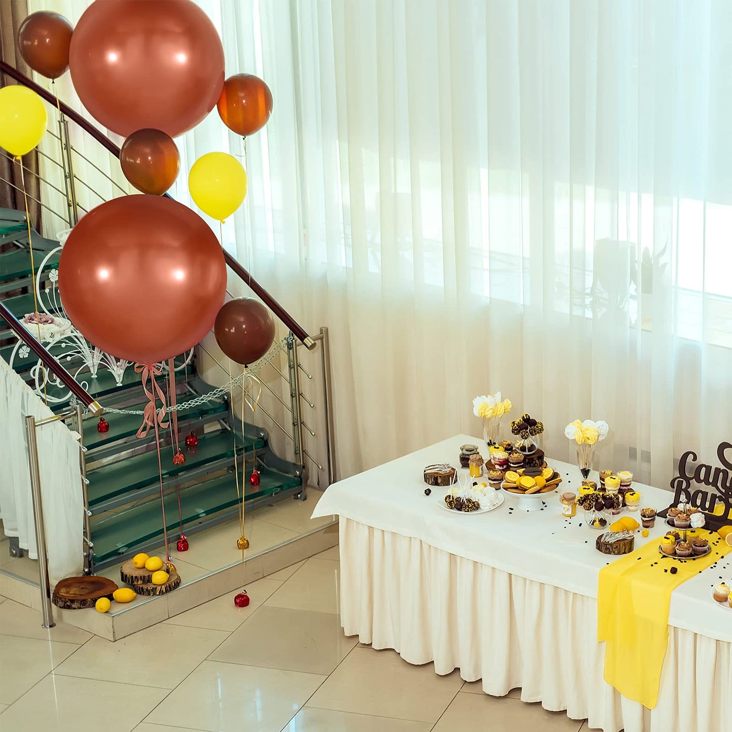 100 Pieces Latex Balloons Different Sizes 18/12/10/5 Inch Party Balloon Kit For Valentines Birthday Baby Shower Wedding Bride Graduation Party Decoration (Retro Coffee)