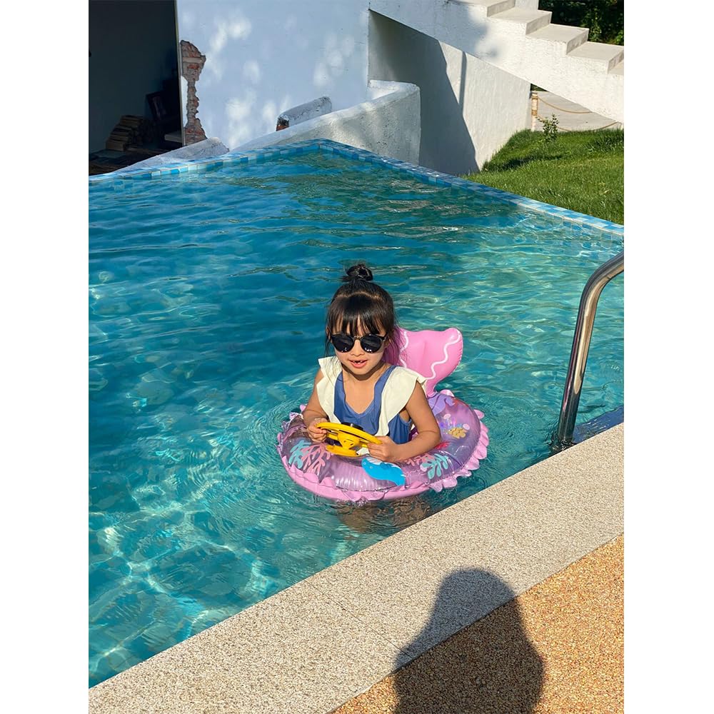 Baby Swimming Float Swim Ring Cute Floaties With Seat And Handle Pool Floats Toys Fun Water Raft Lounge Party Supplies For Infant Toddler Kids Children Age 1-5 Years