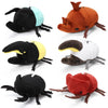 Meooeck 6-Piece Plush Beetle Toy Set, 4-Inch Stuffed Insects, Soft PP Cotton for Kids, Ideal for Birthday Party, Animal Theme Decor
