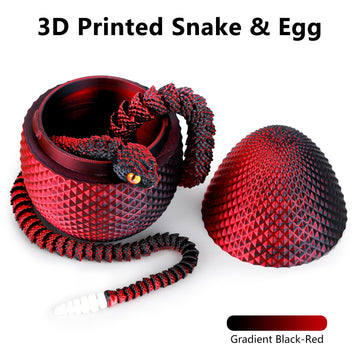 3D Printed Snake Eggs With Snake Inside,3D Printed Snake,3D Printed Animals,23.22 Inch Crystal Snake Fidget Toys,Articulated 3D