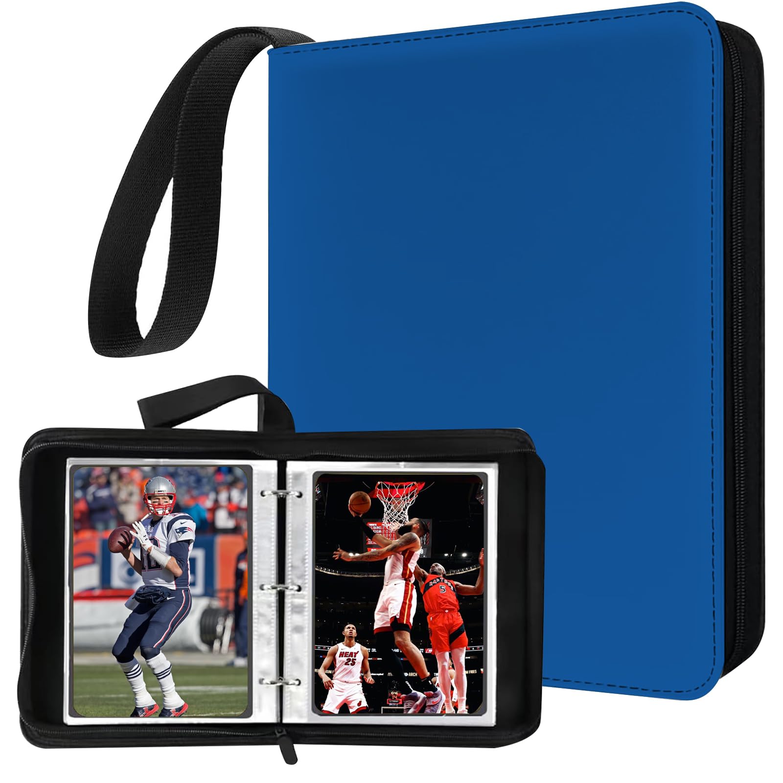 small binder for cards Mini Card Binder 1-Pocket Super Lightweight Zipper Binder Holds 80+ Tr