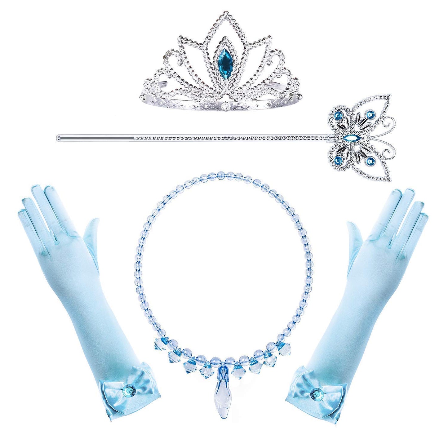 Fancydresswale Plastic Fanydresswale Princess Elshia Cinderella Hair Queen Dress Up Accessories Set For Girls (White)