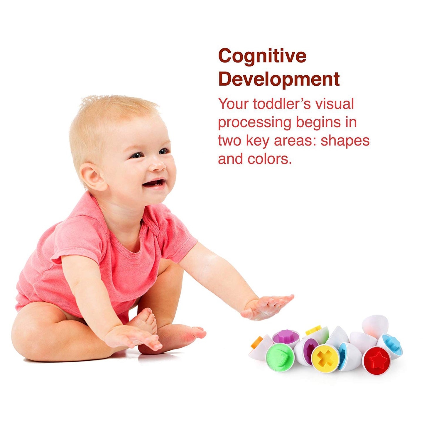Toddler Toys - Color Matching Egg Set - Educational Color, Shapes And Sorting Recognition Skills - Puzzle For Kid Baby Boy Girl, Easter Basket Gift (6 Eggs)