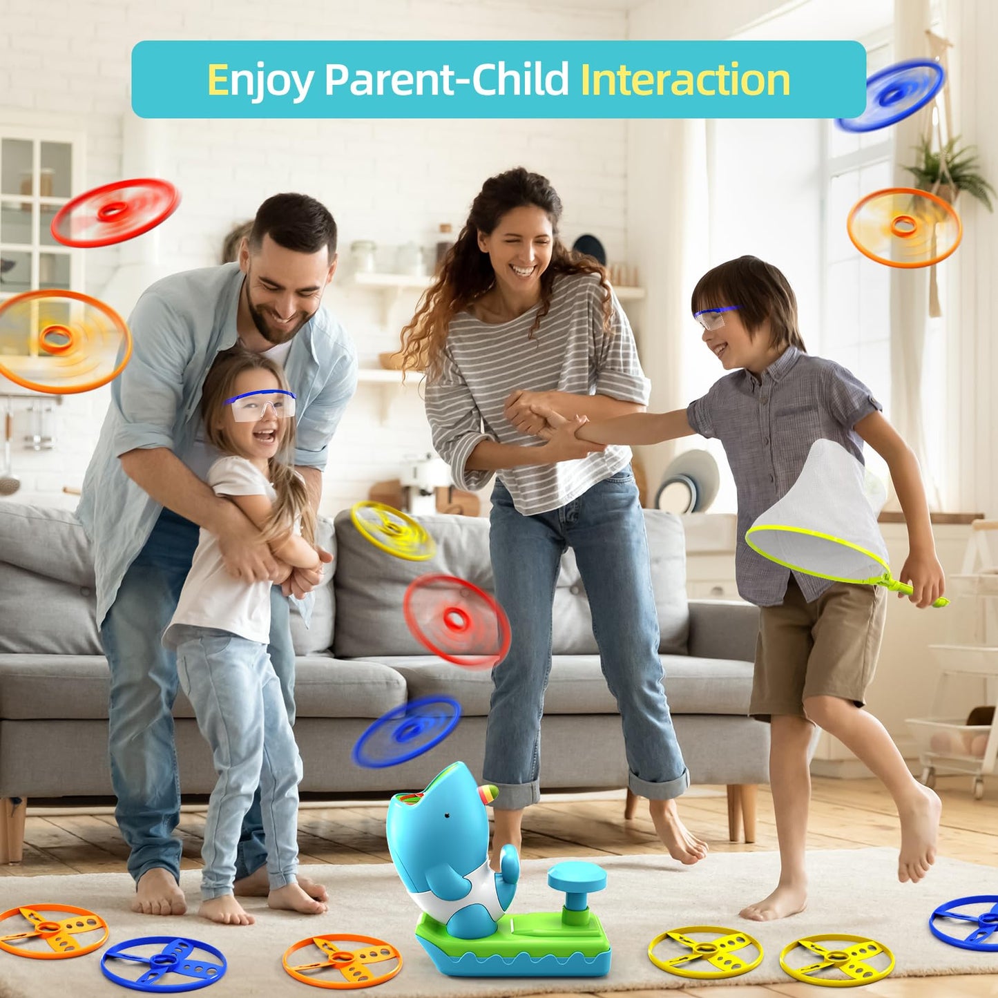 Watudou 29 Pcs Flying Disc Launcher Outdoor Indoor Game Toys Gifts For 3 4 5 6 Year Old Boys Kids, Outdoor Outside Game Toys For