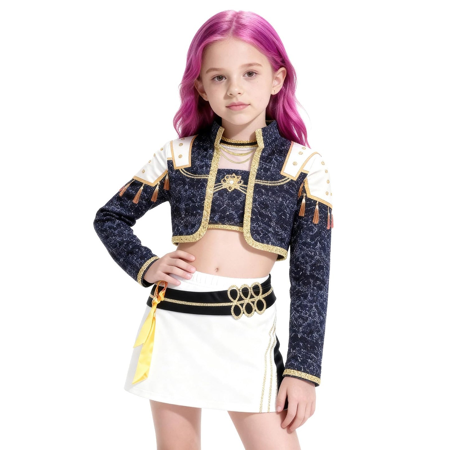 CXFEDHO Demon Costume Cute Hunter Cosplay for Girls - 2025 Pop Singer Party Performance Halloween Outfits Birthday Gift (11#blac